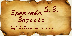 Stamenka Bajičić vizit kartica